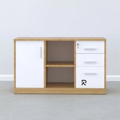 Picture of Furnix Stylish Engineered Wood Kitchen Cabinet File Cabinet with Frosty White Drawers for Living Room & Office