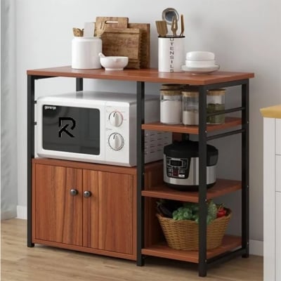 Picture of Furnix Compact Kitchen Storage Cabinet with Utility Shelf Oven Rack– Space Saving Organizer for Kitchenware & Essentials