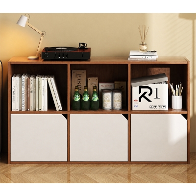 Picture of Furnix Engineered Wood 6 Layers Knob Less Bookshelf Wooden Rack Display Shelf With Drawers.Size: L36XH24X10