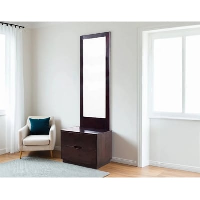 Picture of Furnix MDF Stylish Single Dressing Table for Small Space Walnut Finish Size: H67X L18X D12 Walnut