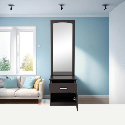 Picture of Furnix Black Dressing Table For Bedroom Made of Melamine Board-multicolor