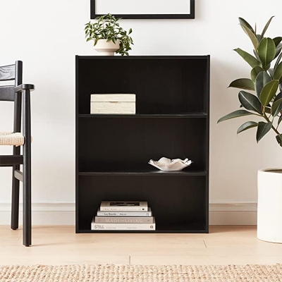 Picture of Furnix Modern and Trendy 3 Tier MDF Open Shelf Bookcase   Furniture & Decor Black