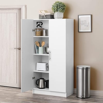 Picture of Furnix 2 Part White Standing Storage Cabinet or Almari   Furniture & Decor White