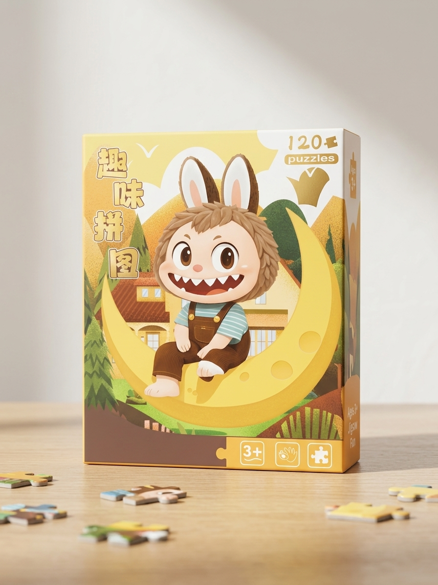 Picture of 120 Pieces Paper Puzzle - Kids Educational Toy (Moonlight Labubu)