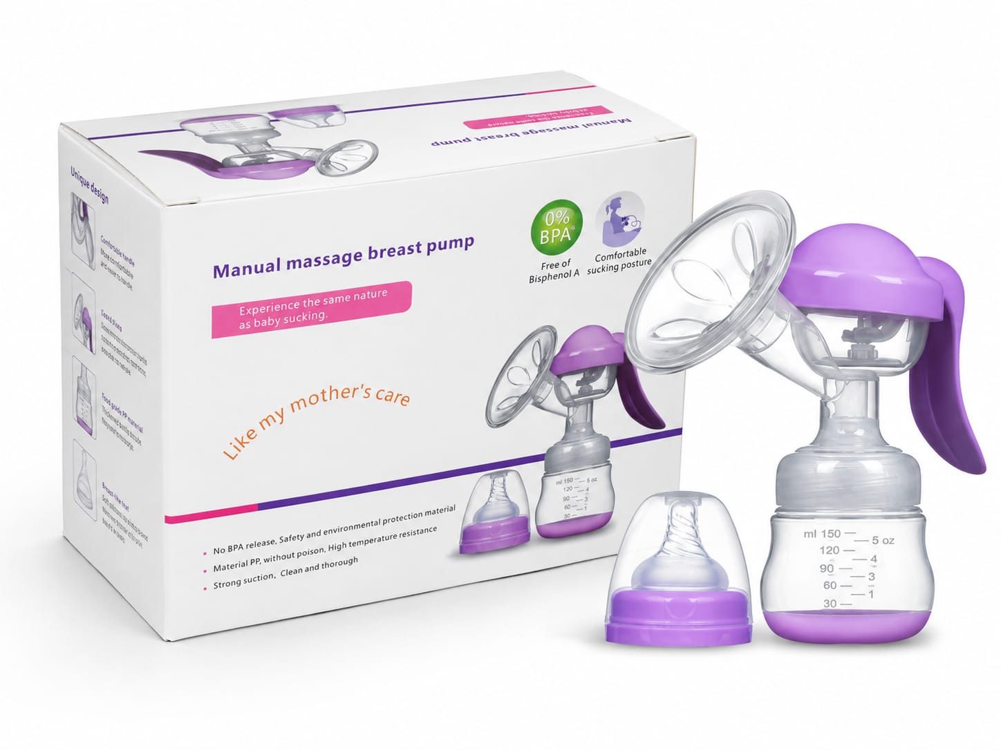 Picture of Manual Massage Breast Pump BPA-Free Breast Milk Expression Pump