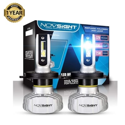Picture of NovSight N15 LED. 1 Year Warranty. (H4 Socket)(1piece)(25W/ 5000LM)(White Light)(High/Low Beam). For Motorcycle. Authorized Seller In Bangladesh