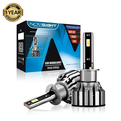 Picture of NovSight N38 LED Headlight. 1 Year Warranty. Authorized NovSight_ Seller In Bangladesh. (2pcs) (H1 socket) (80W/15000LM per pair), White 6500K, High/Low Beam