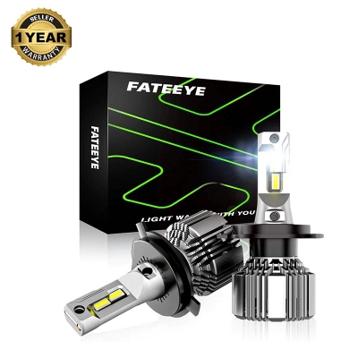 Picture of FATEEYE F7 LED. 1 Year Warranty. (H4 Socket)(1piece)(55W/ 11000LM)(White Light)(High/Low Beam). For Car & Motorcycle. Authorized Seller In Bangladesh-Silver