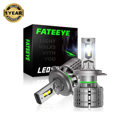 Picture of FATEEYE F9S LED. 1 Year Warranty. (H4 Socket)(2pieces)(200W/ 40000LM)(White Light)(High/Low Beam). For Car only. Authorized Seller In Bangladesh-Silver
