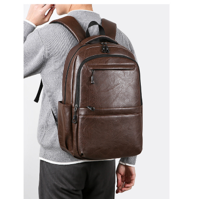 Picture of Style PU Leather Fashion Mens Backpack - Dark Brown