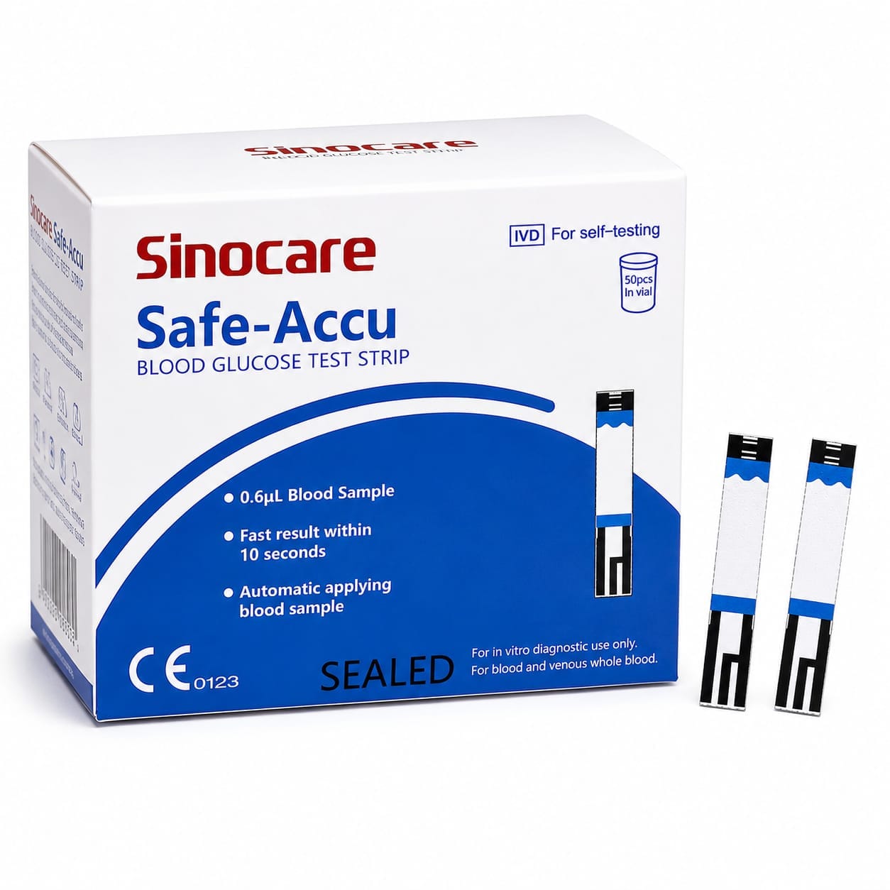 Picture of Sinocare Safe-Accu Blood Glucose Test Strips – 50 Pcs