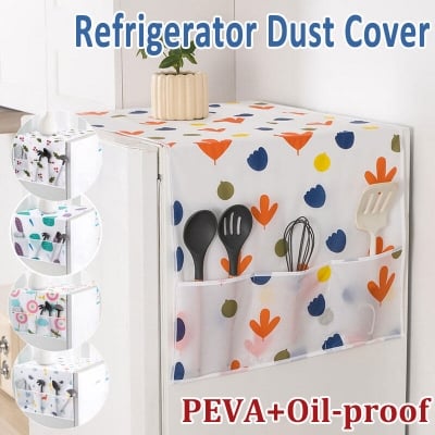 Picture of Waterproof Refrigerator Top Cover with Side Storage Pockets | Dust Proof Fridge Cover | Multi-Purpose Kitchen Organizer Cover