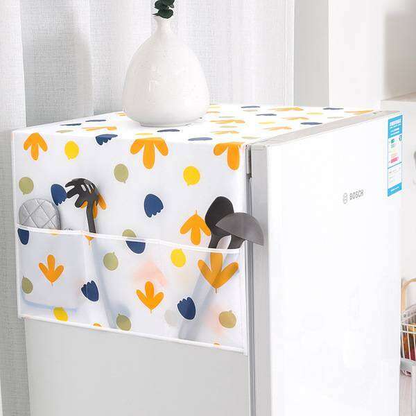 Picture of Waterproof Refrigerator Top Cover with Side Storage Pockets | Dust Proof Fridge Cover | Multi-Purpose Kitchen Organizer Cover