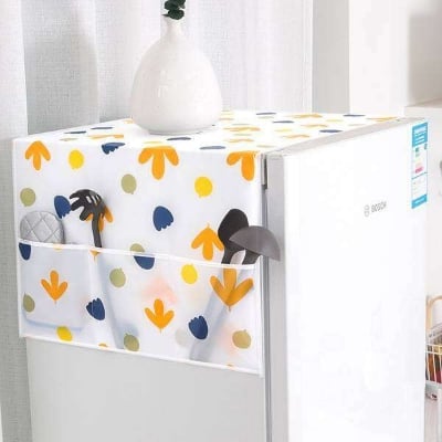 Picture of Waterproof Refrigerator Top Cover with Side Storage Pockets | Dust Proof Fridge Cover | Multi-Purpose Kitchen Organizer Cover