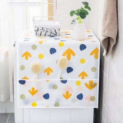 Picture of Waterproof Refrigerator Top Cover with Side Storage Pockets | Dust Proof Fridge Cover | Multi-Purpose Kitchen Organizer Cover