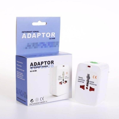 Picture of Universal USB Multi Plug Travel Adapter Power Socket international UK/US/AU/EU/CA All in 1 Travel Adapter converter - White