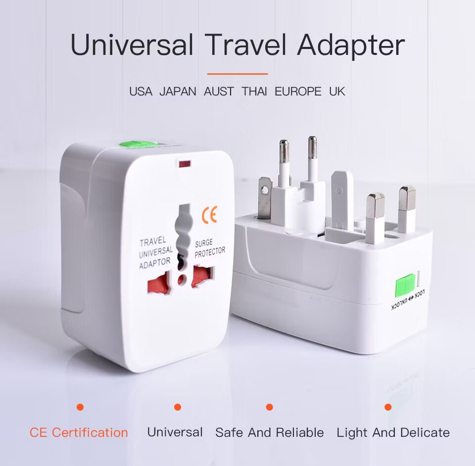 Picture of Universal USB Multi Plug Travel Adapter Power Socket international UK/US/AU/EU/CA All in 1 Travel Adapter converter - White