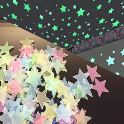 Picture of 100 Pcs 30cm 3D Star Luminous Wall Stickers - Multicolor