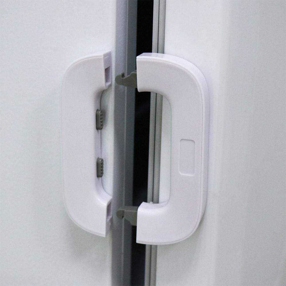 Picture of Multi-function Infant Drawer Refrigerator Sliding Door Anti-pinch Hand Furniture Locks Strap Care Products Cabinet Lock Safety Lock - Off White
