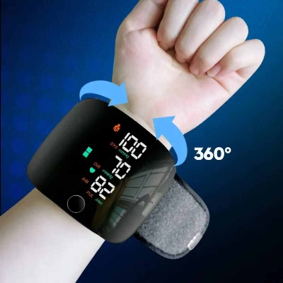 Picture of Brand New Automatic Rechargeable Digital Wrist type Blood Pressure Machine/ BP Machine - Black