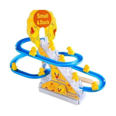 Picture of Rechargeable Musical Duck Climbing Stair Toy Set for Kids White 