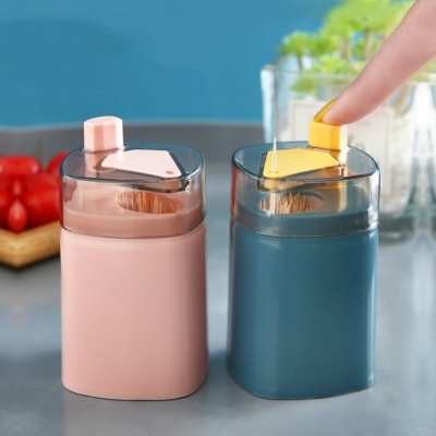 Picture of 1 Pcs  Automatic Pop-Up Nordic Ins Restaurant Toothpick Box High-Grade Household Press Type Toothpick Jar Toothpick Holder Multicolor 