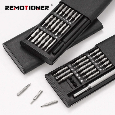 Picture of 24 in 1 precision magnetic screw driver bits repair multi-set mobile phone repair and disassembly screwdriver Tool set Black 