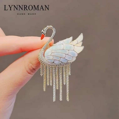 Picture of Swan tassel brooch Hijab Safety Pin For Girls Women Multicolor 