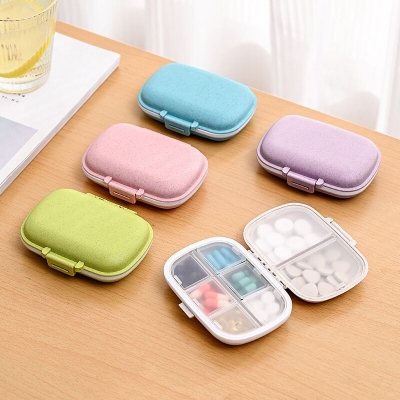 Picture of 1 Pcs 8 Compartments Moisture-proof 1 Week Pill Organizer Medicine Dispenser Storage Daily Case Container Pills Box Multicolor 