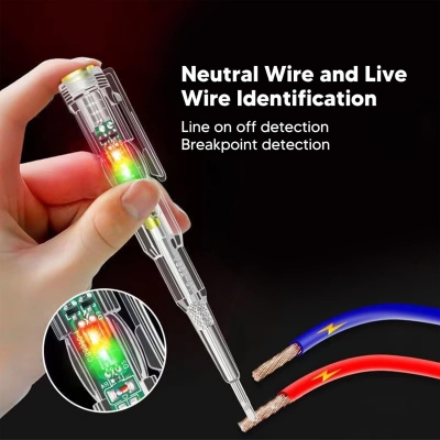 Picture of Neon Electrical Voltage Tester Pen White 