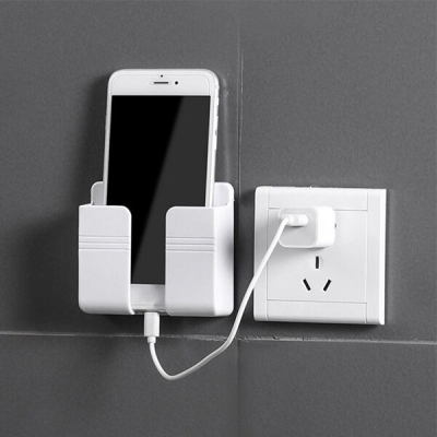 Picture of 1pcs Wall Mounted Organizer Storage Box Remote Control Mounted Mobile Phone Plug Wall Holder Charging Multifunction Holder Stand - cloth stand  
