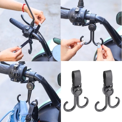Picture of Bicycle or Scooter Bag carrier Portable Stroller hanging Hook Black Hanging Cycling Bike accessory Bike hanger Baby Car Shopping Hooks Bag Hook  