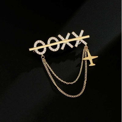 Picture of Cargo Plane tassel brooch Hijab Safety Pin For Girls Women Gold 