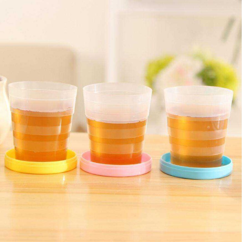 Picture of 1 Pcs Outdoor Portable Foldable Water Telescopic Cartoon Travel Cup - 120ml Mini Portable Cartoon Water Drinking Glass for Kids Multicolor 