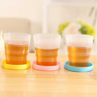 Picture of 1 Pcs Outdoor Portable Foldable Water Telescopic Cartoon Travel Cup - 120ml Mini Portable Cartoon Water Drinking Glass for Kids Multicolor 