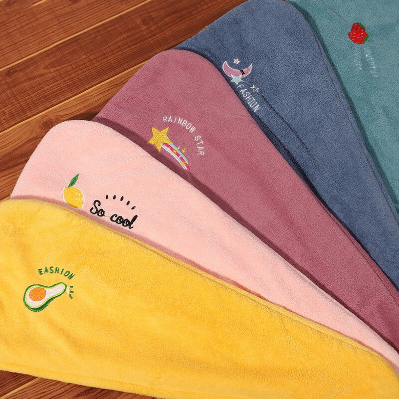 Picture of 1 Pcs Women Soft Microfiber Towels Shower Cap Towel Bath Hats for Women Dry Hair Cap Quick Drying Soft for Lady Turban Head Girl Towel  