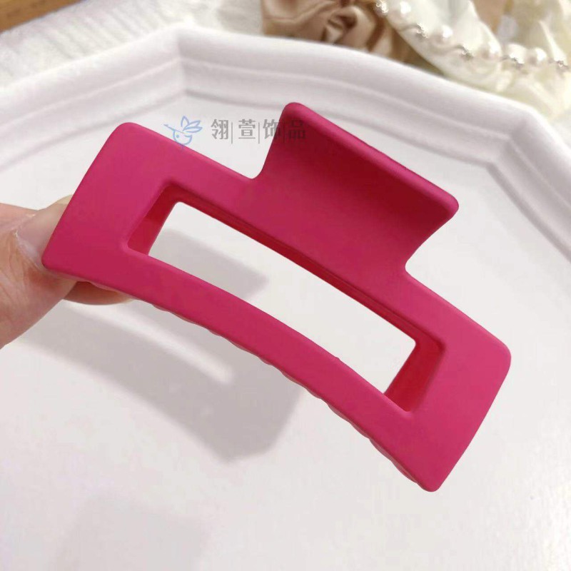 Picture of 8 Piece Fashion Solid Colors Elegant Geometric Flower Hair Claw Clips Big Matte Hair Claw Clamps for Woman Girls Thick Hair  Int:XXL