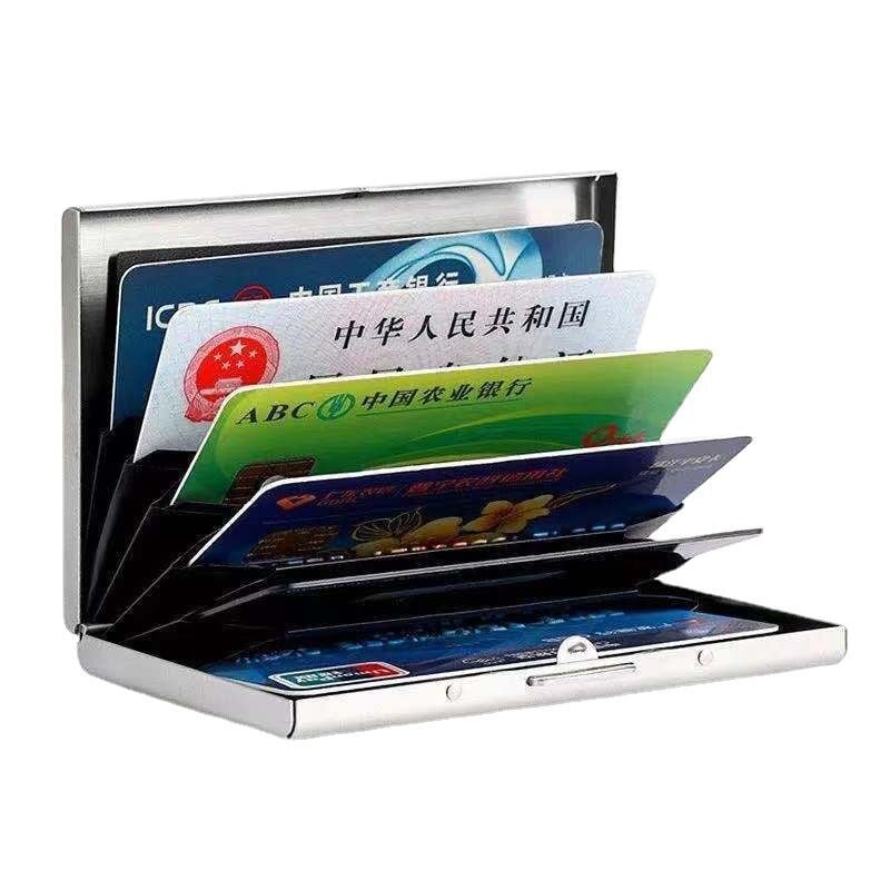 Picture of Metal Card Holder Wallet,Ultra Thin Stainless Steel Metal Wallets RFID Blocking Credit Card Wallet Holder