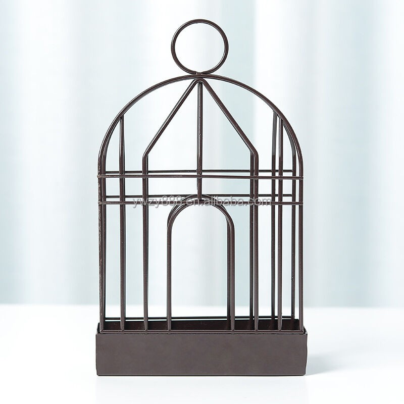 Picture of Bird Cage Shaped Metallic Mosquito Coil Holder - Gold Hanging Coil Stand for Home, Bedroom, Garden, Living Room Ornament Description: Add a touch of elegance and functionality to your home with the Bird Cage Shaped Metallic Mosquito Coil Holder Designed Black 