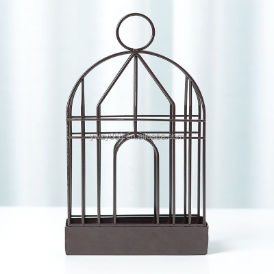 Picture of Bird Cage Shaped Metallic Mosquito Coil Holder - Gold Hanging Coil Stand for Home, Bedroom, Garden, Living Room Ornament Description: Add a touch of elegance and functionality to your home with the Bird Cage Shaped Metallic Mosquito Coil Holder Designed Black 