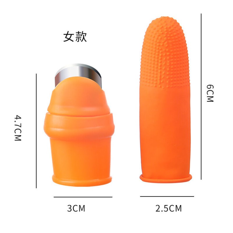 Picture of Silicone Vegetable And Fruits Thumb Cutter Finger cutter 5 in 1 kitchen utensils Multicolor 