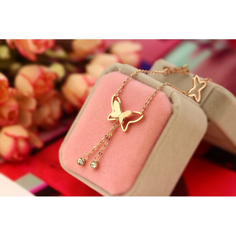 Picture of Trendy Rose Golden Butterfly Stone Payel Nupur Anklet for Women New Fashion - Anklet for Girls Simple Stylish  
