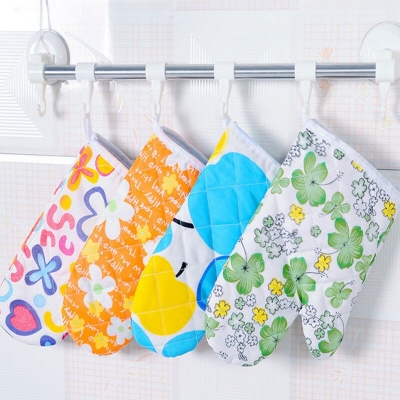 Picture of 1 Pair Kitchen Cooking Mitts Microwave Kitchen Light Thin Oven Gloves Heat Resistant Multicolor 