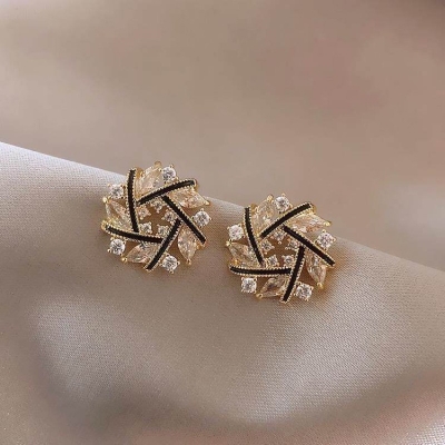 Picture of Trendsetter -Circle Dangle Earrings for Women Full Rhinestone Earrings 2023 Korean Fashion Cute Jewelry- Inventive Choice Gold 15 MM