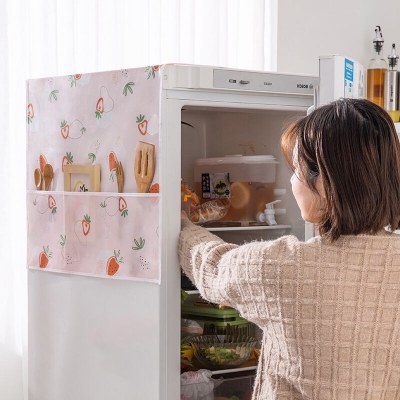 Picture of Dustproof Fridge Cover - Multifunctional Waterproof Refrigerator Cover/ Dustproof Fridge Cover With Storage Bags - Waterproof Refrigerator Dust Cover  