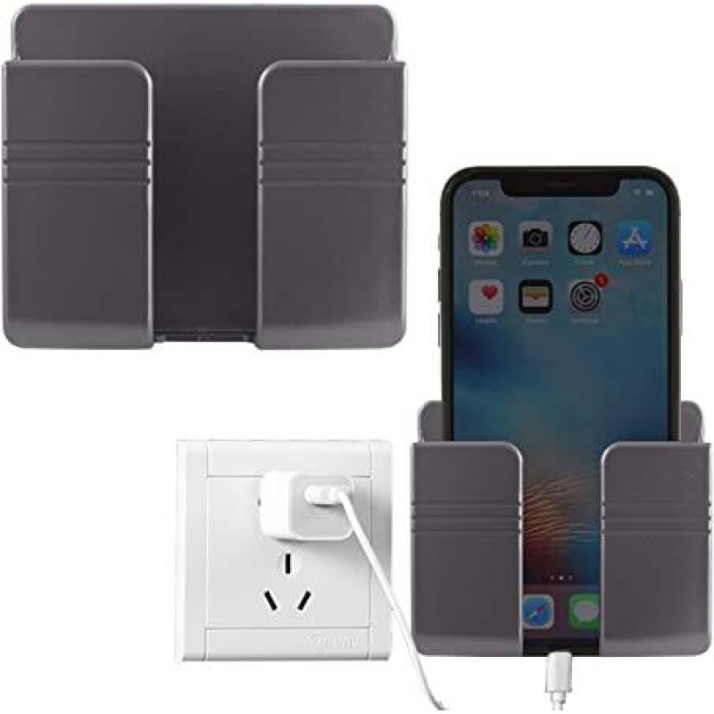 Picture of 1pcs Wall Mounted Organizer Storage Box Remote Control Mounted Mobile Phone Plug Wall Holder Charging Multifunction Holder Stand - cloth stand  
