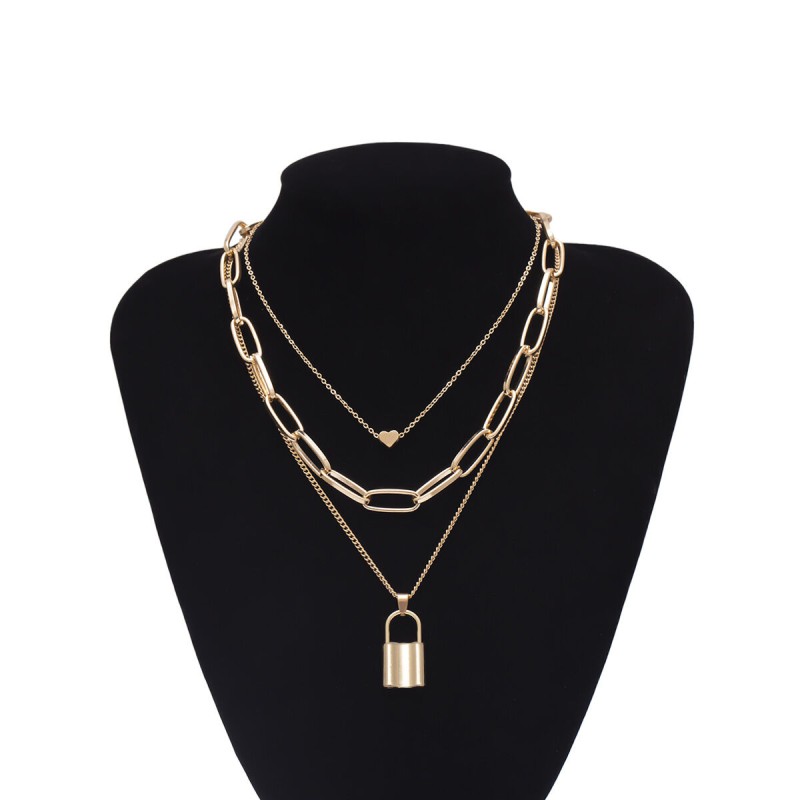 Picture of Trendy Layered Choker Necklace for Women Gold 