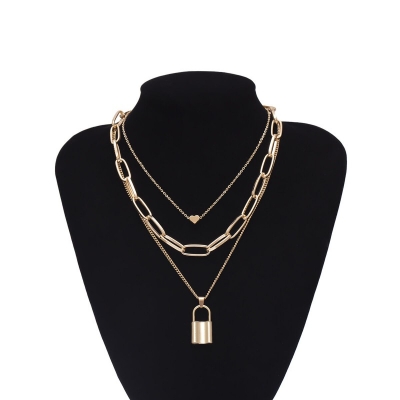 Picture of Trendy Layered Choker Necklace for Women Gold 