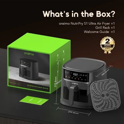Picture of Oraimo Nutri Fry S1 Ultra Wi-Fi Controll 6L 1500W Air Fryer-(OAF-521A)