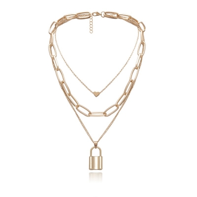 Picture of Trendy Layered Choker Necklace for Women Gold 